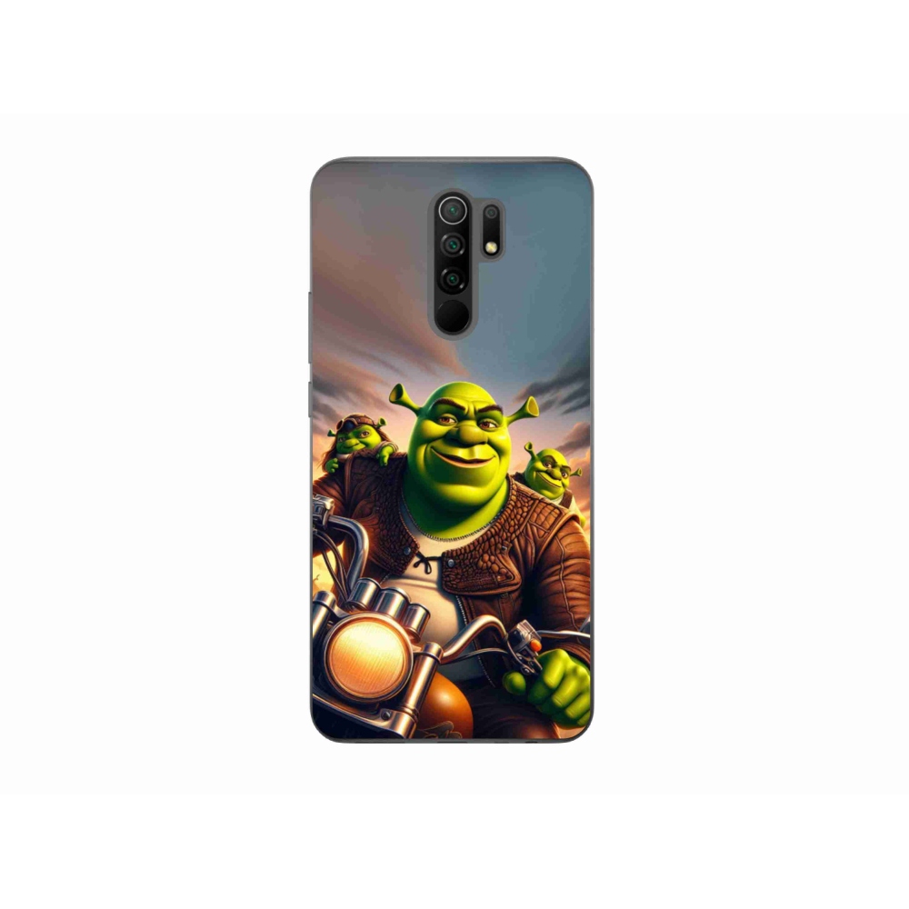 Gélový kryt mmCase na Xiaomi Redmi 9 - shrek na motorke