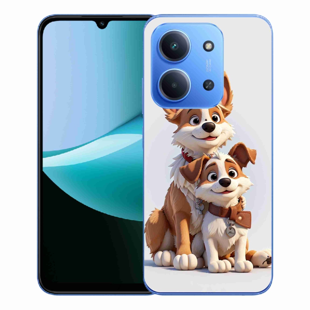 Gélový kryt mmCase na Xiaomi Redmi 15C 4G/5G (173mm) - kreslenie psy