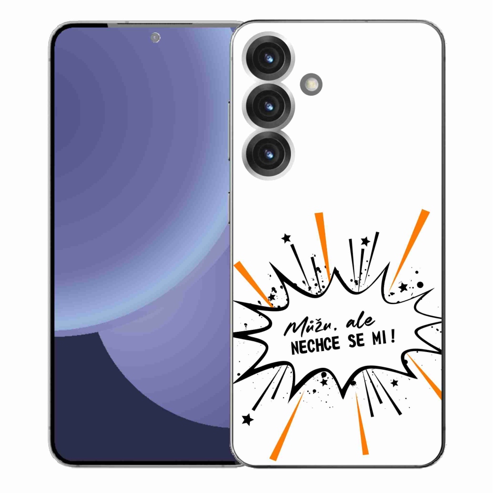 Gélový kryt mmCase na Samsung Galaxy S25+ - vtipný text 11 biele pozadie
