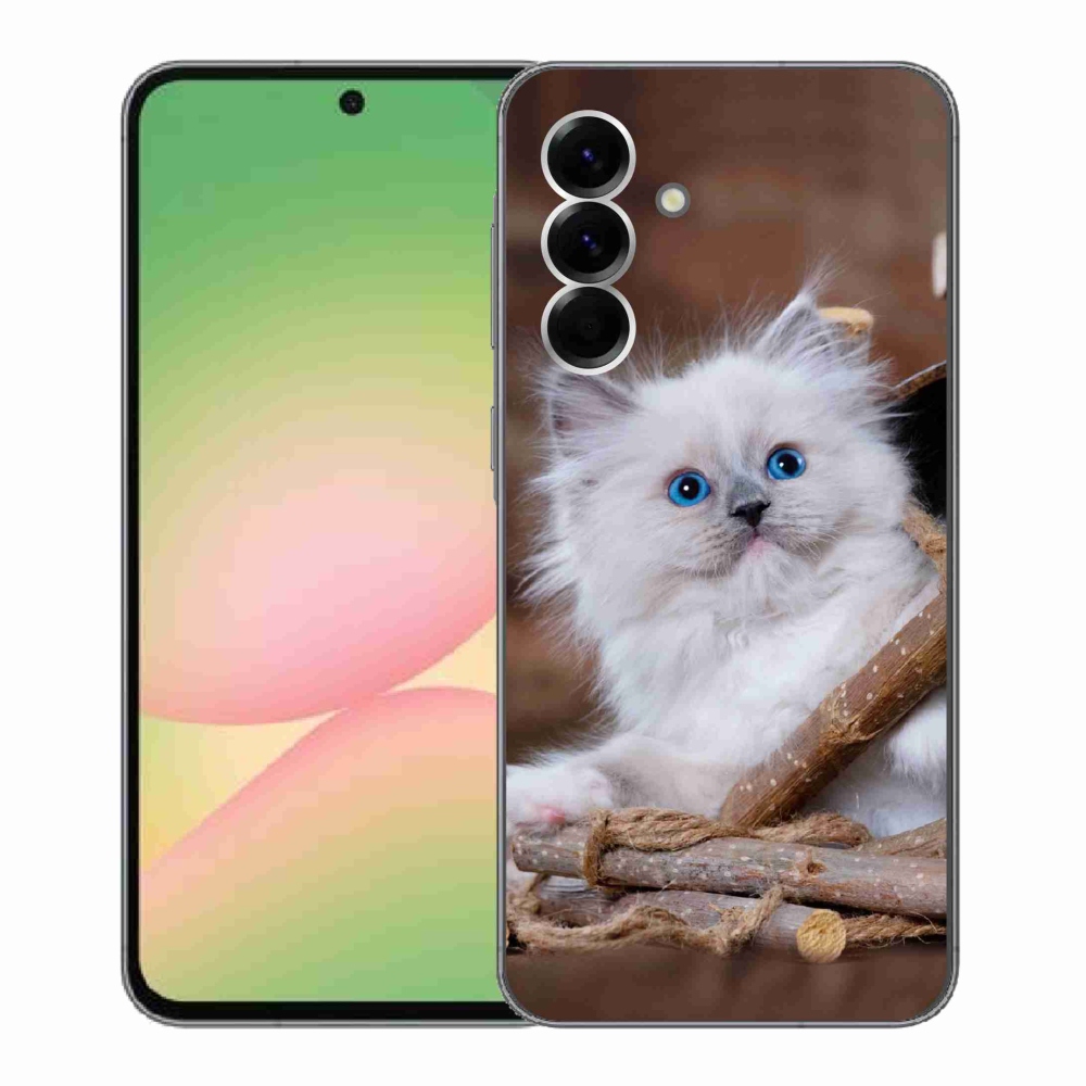 Gélový kryt mmCase na Samsung Galaxy A56 5G - biele mačiatko