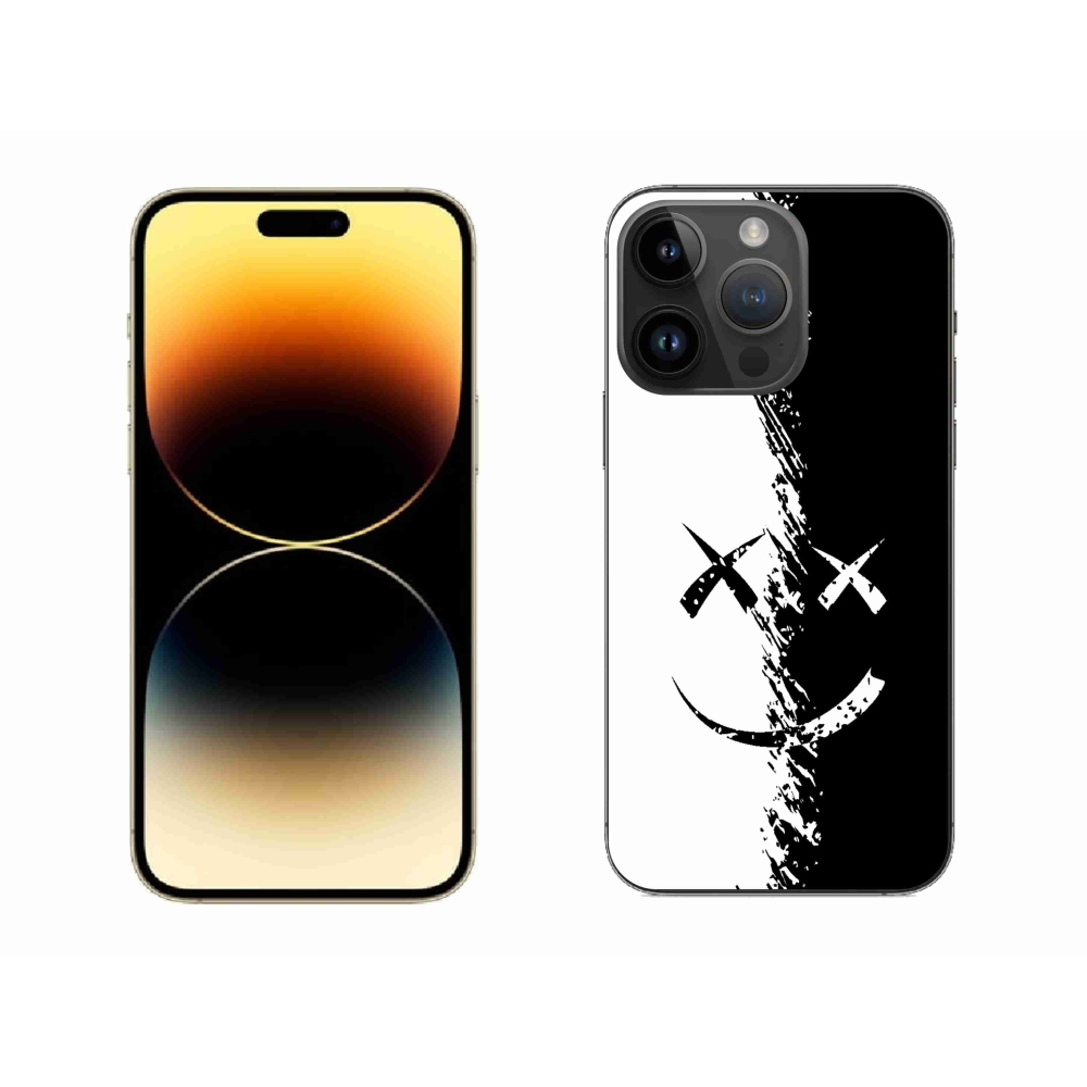 Gélový kryt mmCase na iPhone 14 Pro Max - čiernobiely smajlík
