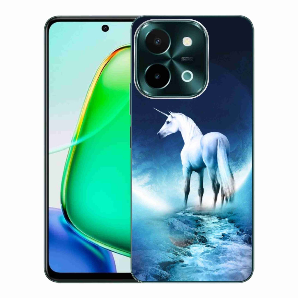 Gélový kryt mmCase na Vivo Y28 - biely jednorožec