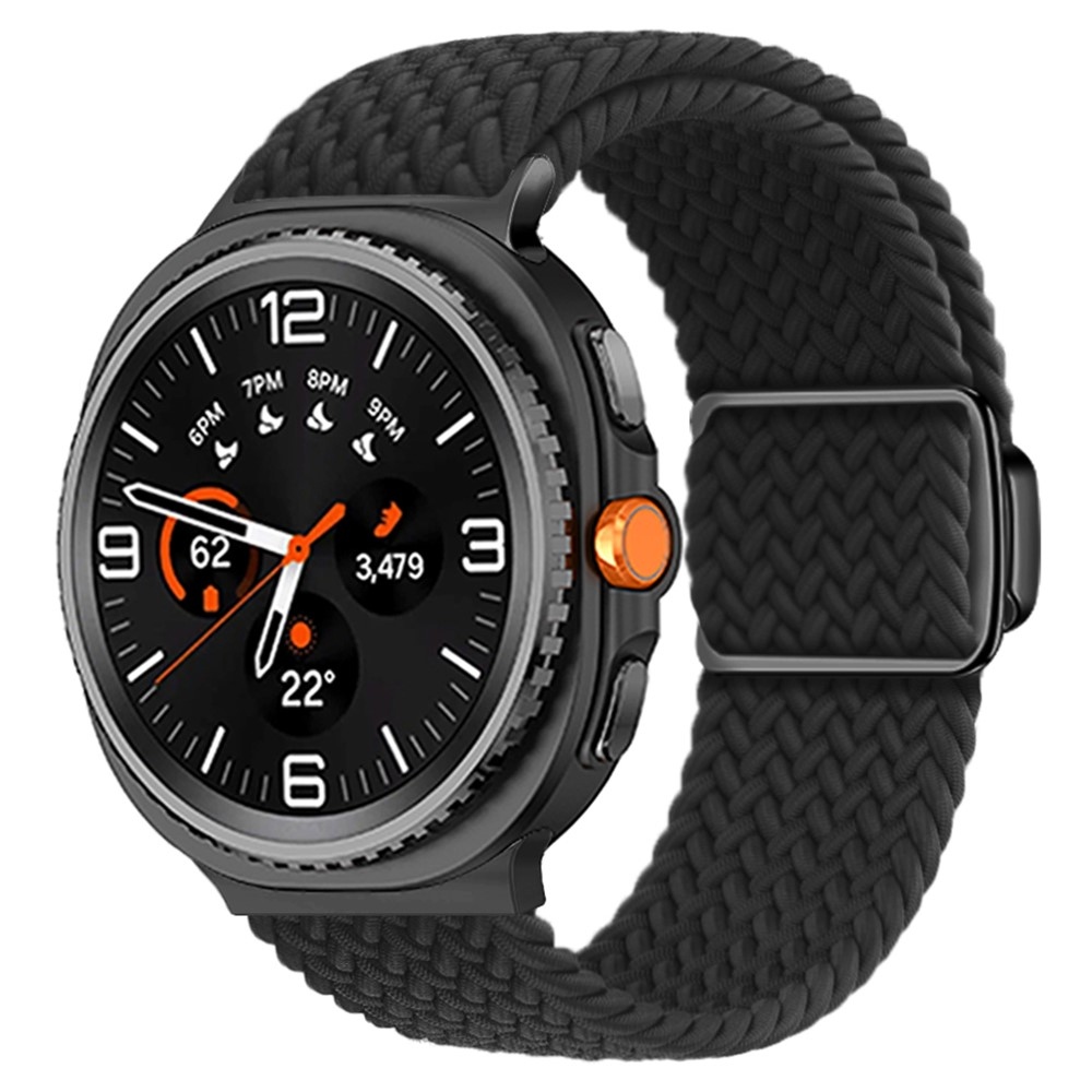 Clasp nylonový remienok na Samsung Galaxy Watch8 Classic 46mm/Watch8 44mm/40mm - čierny