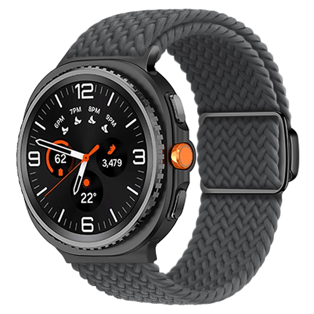 Clasp nylonový remienok na Samsung Galaxy Watch8 Classic 46mm/Watch8 44mm/40mm - šedý