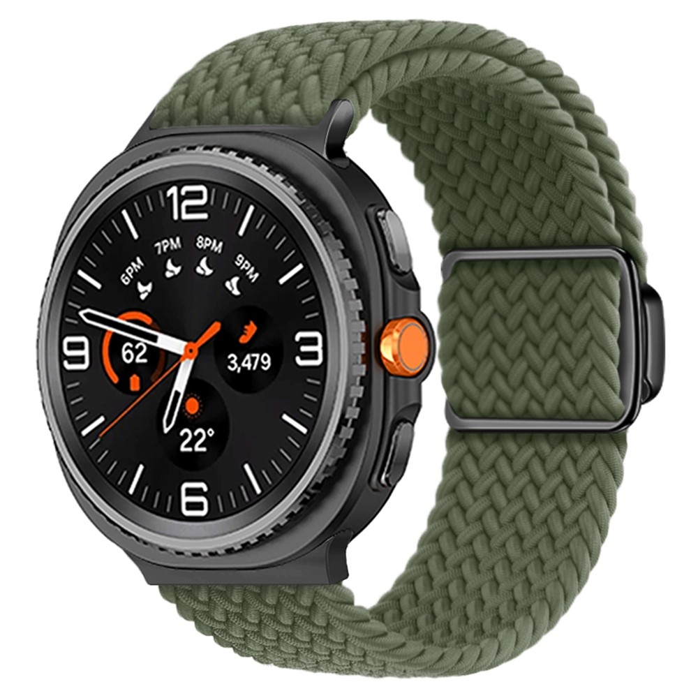 Clasp nylonový remienok na Samsung Galaxy Watch8 Classic 46mm/Watch8 44mm/40mm - zelený