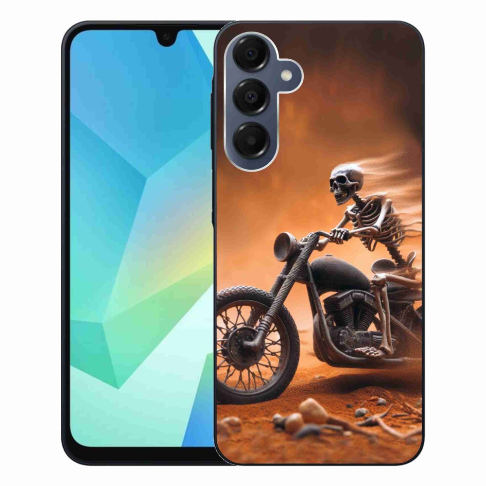 Gélový kryt mmCase na Samsung Galaxy A16 4G/5G - kostra na motorke
