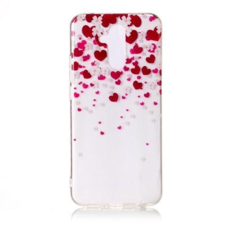 Clean silikónový obal na mobil Huawei Mate 20 Lite - srdiečka a kvety