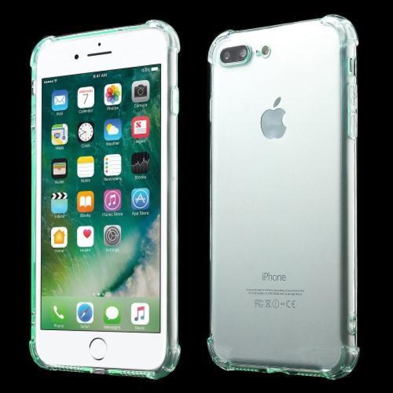 Clear gélový obal na iPhone 8 Plus a iPhone 7 Plus - zelený