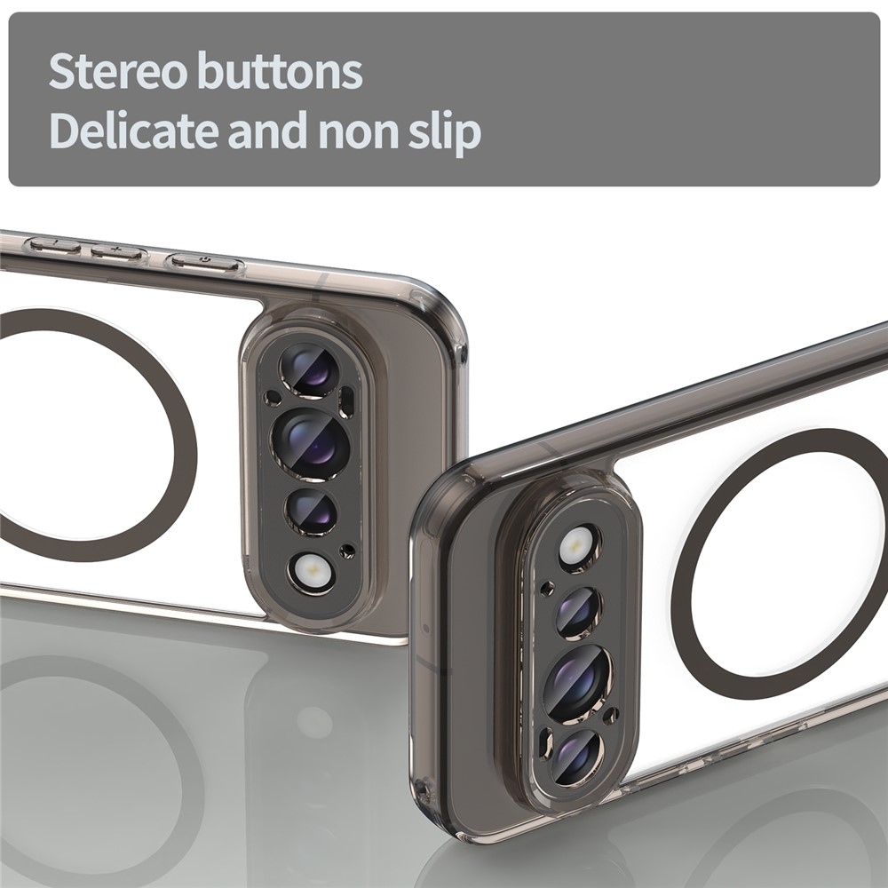 Clear gélový obal s pevným chrbtom a MagSafe na Google Pixel 11 - čierny