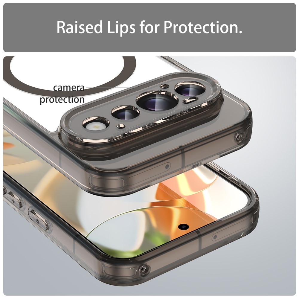 Clear gélový obal s pevným chrbtom a MagSafe na Google Pixel 11 - čierny