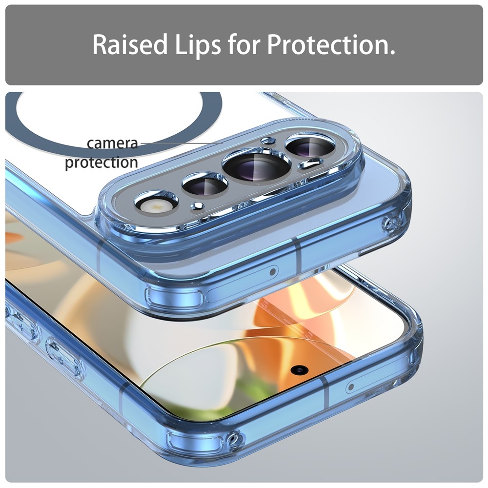 Clear gélový obal s pevným chrbtom a MagSafe na Google Pixel 11 - modrý