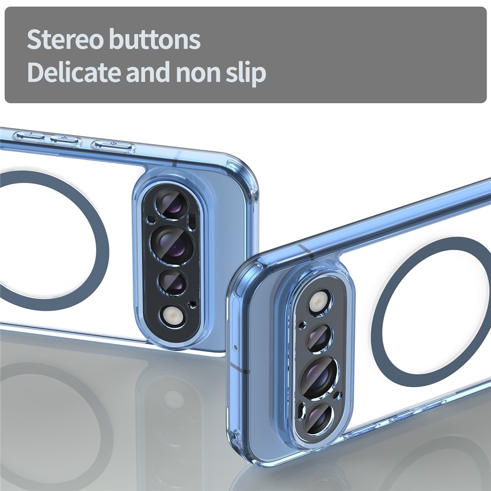 Clear gélový obal s pevným chrbtom a MagSafe na Google Pixel 11 - modrý
