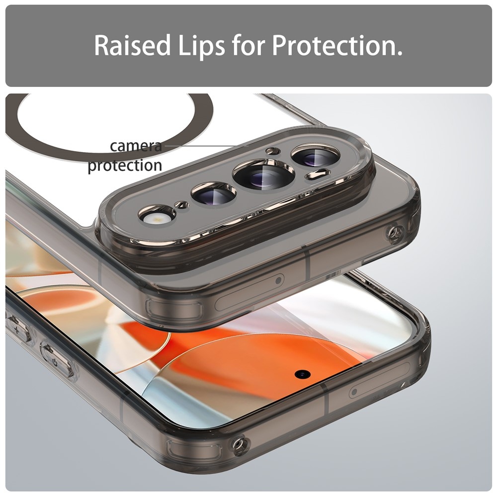 Clear gélový obal s pevným chrbtom a MagSafe na Google Pixel 11 Pro - čierny
