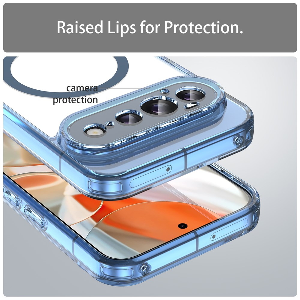 Clear gélový obal s pevným chrbtom a MagSafe na Google Pixel 11 Pro - modrý