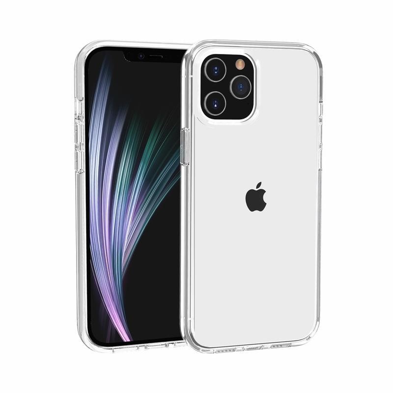 Clear gélový obal s pevnými chrbtom pre mobil iPhone 12 - priehľadný