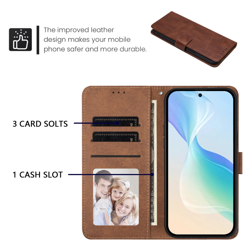 Clots knižkové puzdro na Oppo Reno 16 FS 5G - hnedé