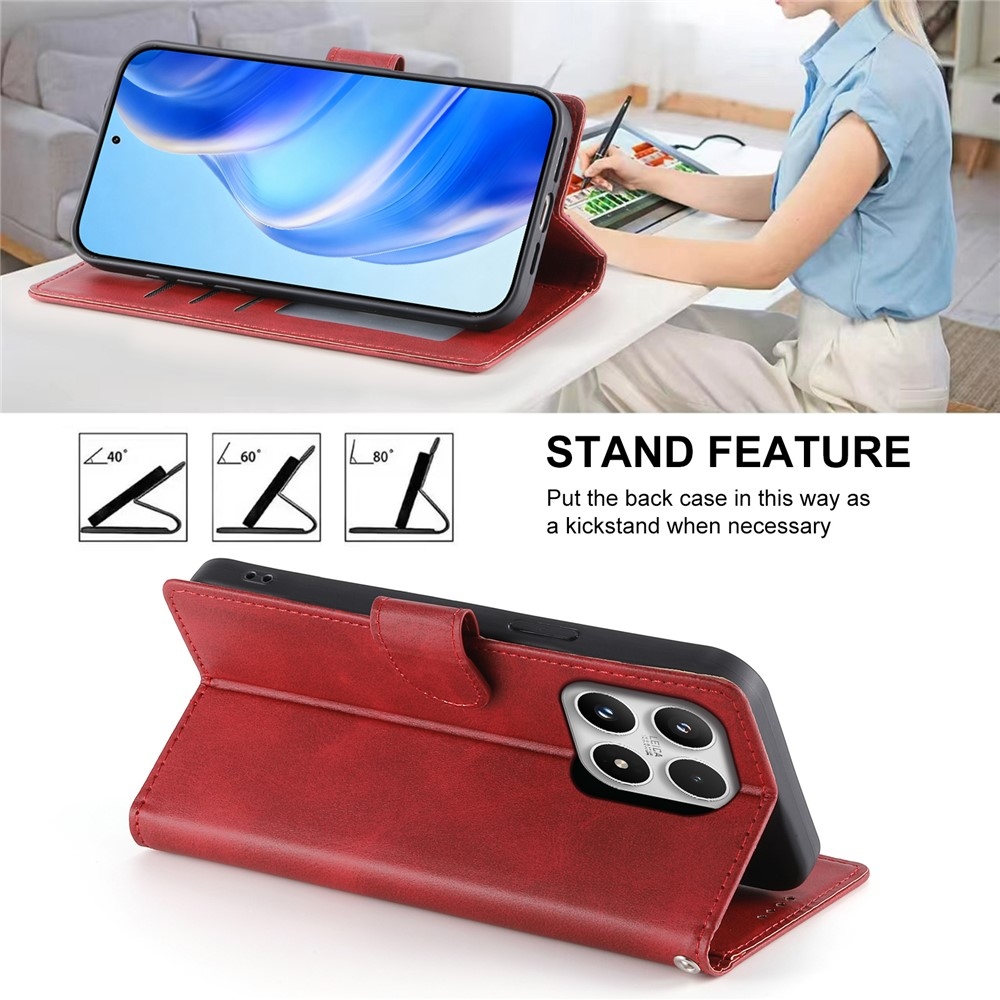 Calf knižkové puzdro na Xiaomi 17 - červené