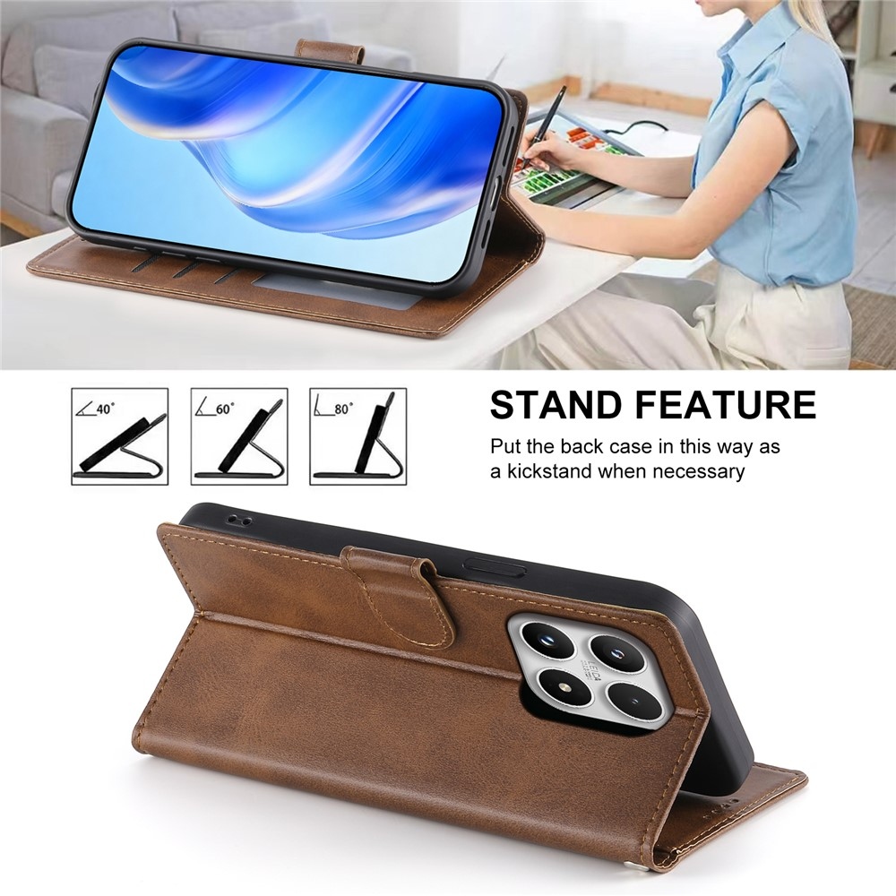 Calf knižkové púzdro na Xiaomi 17 - hnedé