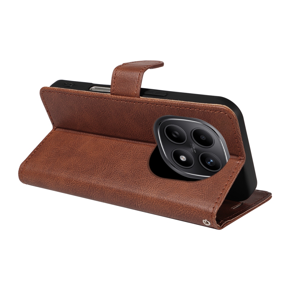 Clots knižkové púzdro na Xiaomi Poco M8 5G/Redmi Note 15 5G/Note 15 4G - hnedé