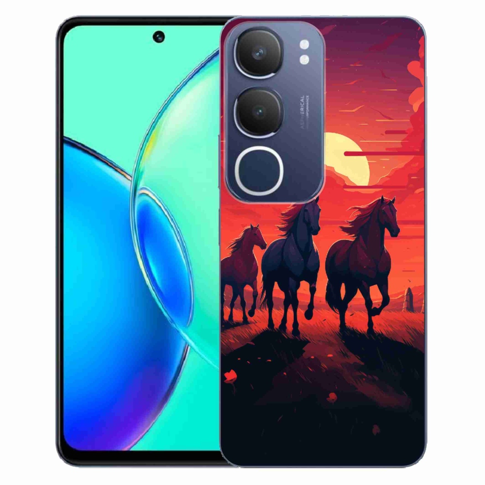 Gélový kryt mmCase na Vivo Y19s - kone a západ slnka