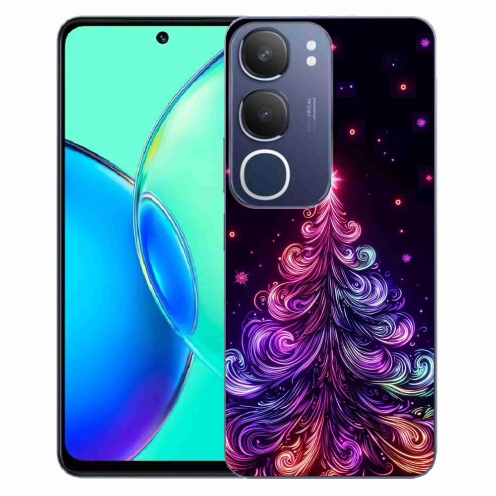 Gélový kryt mmCase na Vivo Y19s - neónový vianočný stromček 1
