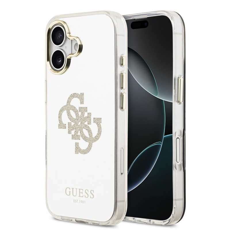 Guess PC/TPU Mirror 4G Glitter Logo MagSafe zadný kryt pre iPhone 17 Gold