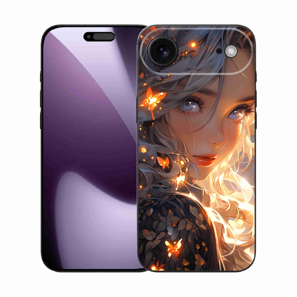 Gélový kryt mmCase na iPhone 17 Air - dievča a motýle