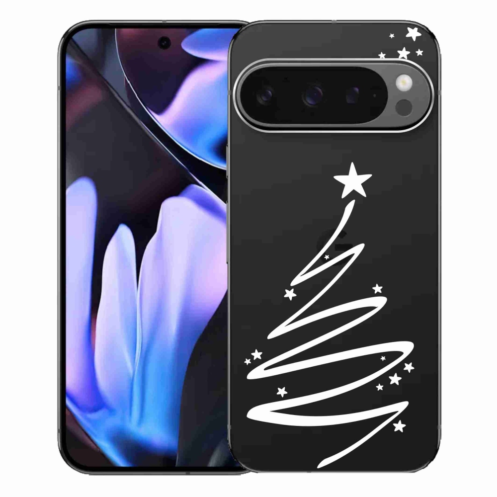 Gélový kryt mmCase na Google Pixel 9 Pro XL - biely stromček na priehľadnom pozadí