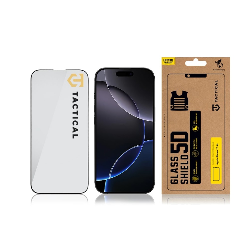 Taktický sklenený štít 5D sklo pre Apple iPhone 17 Air Black