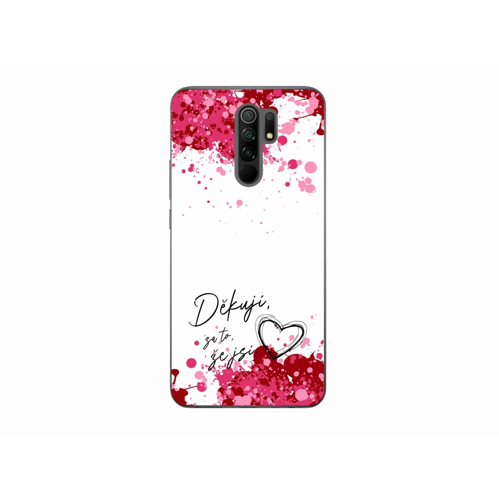 Gélový kryt mmCase na Xiaomi Redmi 9 - zamilovaný text 2 biele pozadie