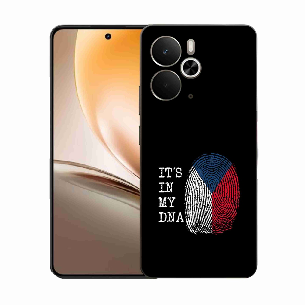Gélový kryt mmCase na Realme 14 5G - vlajka odtlačok prsta čierne pozadie