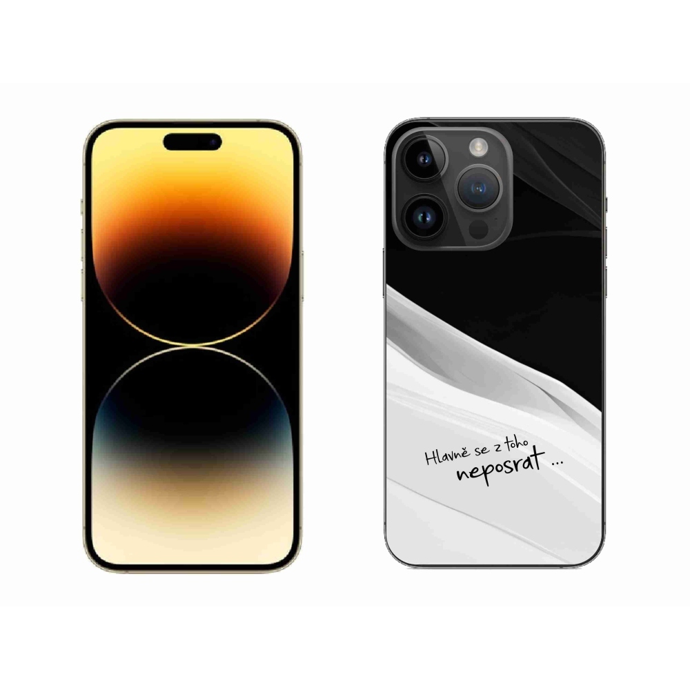 Gélový kryt mmCase na iPhone 14 Pro Max 6.7 - vtipný text 13 bieločierne pozadie