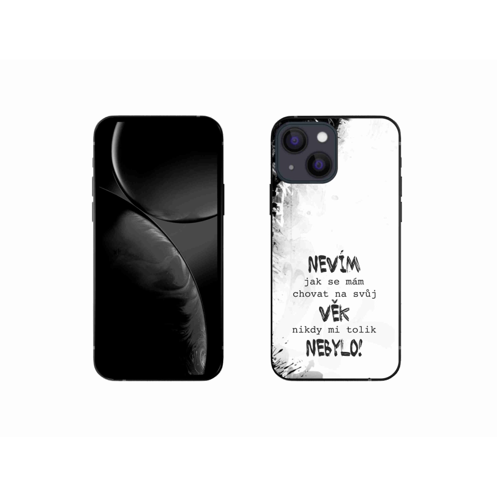 Gélový kryt mmCase na iPhone 13 mini 5.4 - vtipný text 14 biele pozadie