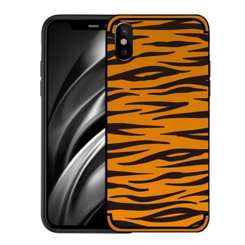 Coat gélový obal s motívom na iPhone X - hnedá zebra