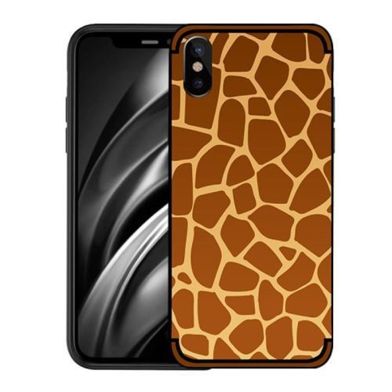 Coat gélový obal s motinem na iPhone X - žirafa
