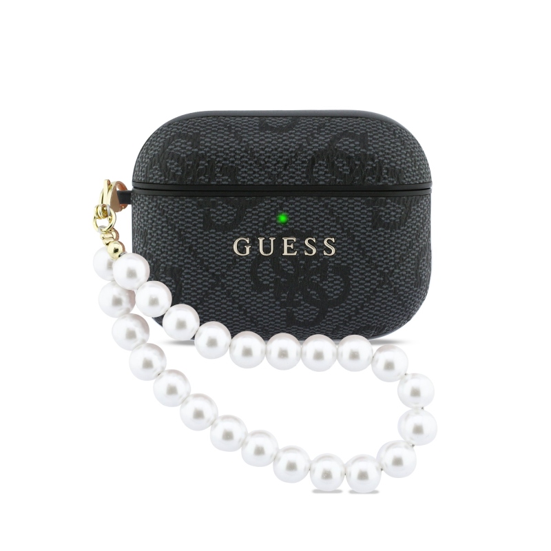 Guess PU 4G Classic Logo Pearl Strap Puzdro pre AirPods Pro 3 Black