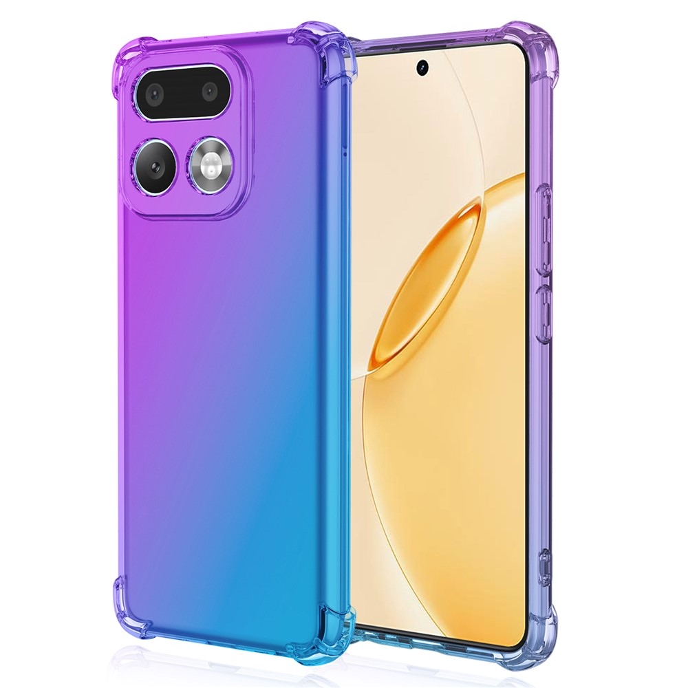 Colore odolný gélový obal s vystuženými rohmi na Realme 16 Pro+ 5G - fialový/modrý
