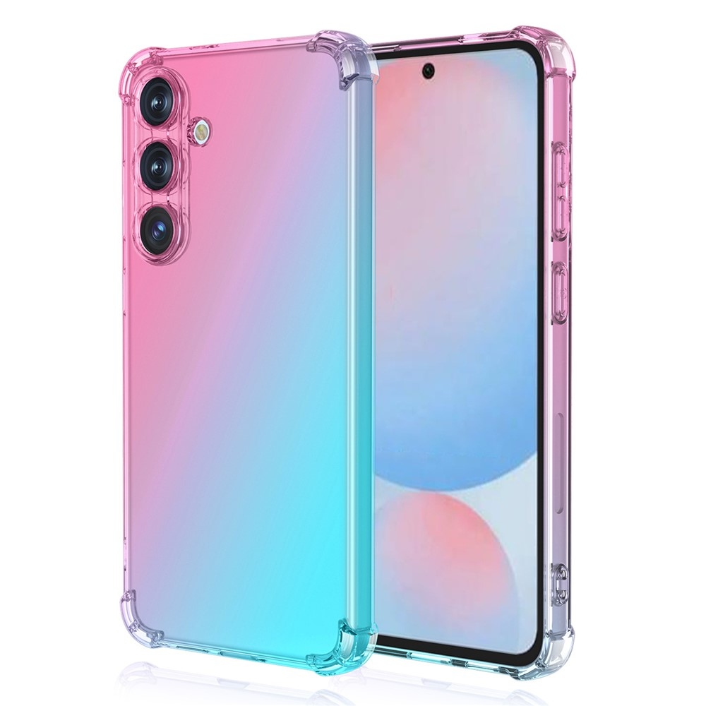 Colore odolný gélový obal s vystuženými rohmi na Samsung Galaxy A37 5G - ružový/zelený