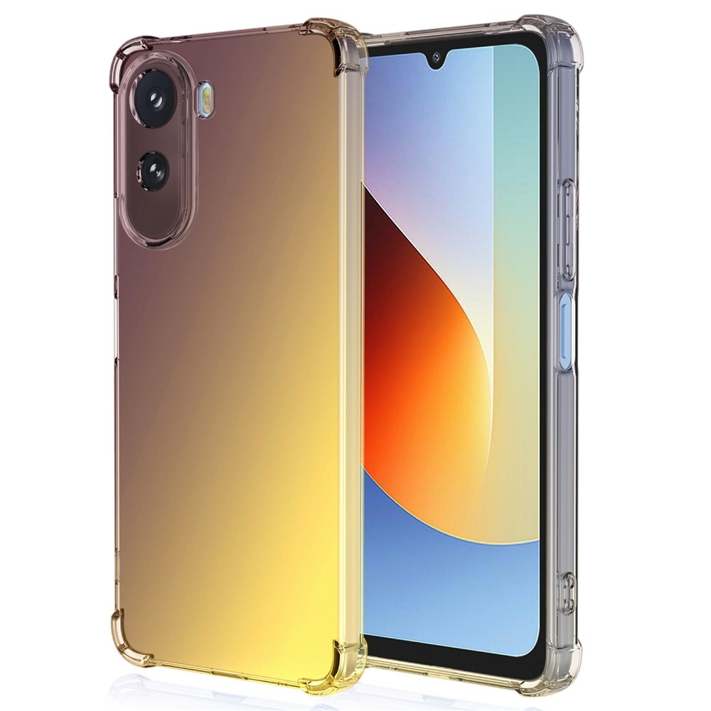 Colore odolný gélový obal s vystuženými rohmi na Xiaomi Redmi A7 Pro - čierny/zlatý