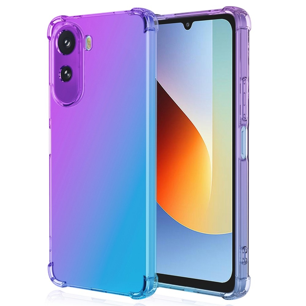 Colore odolný gélový obal s vystuženými rohmi na Xiaomi Redmi A7 Pro - fialový/modrý