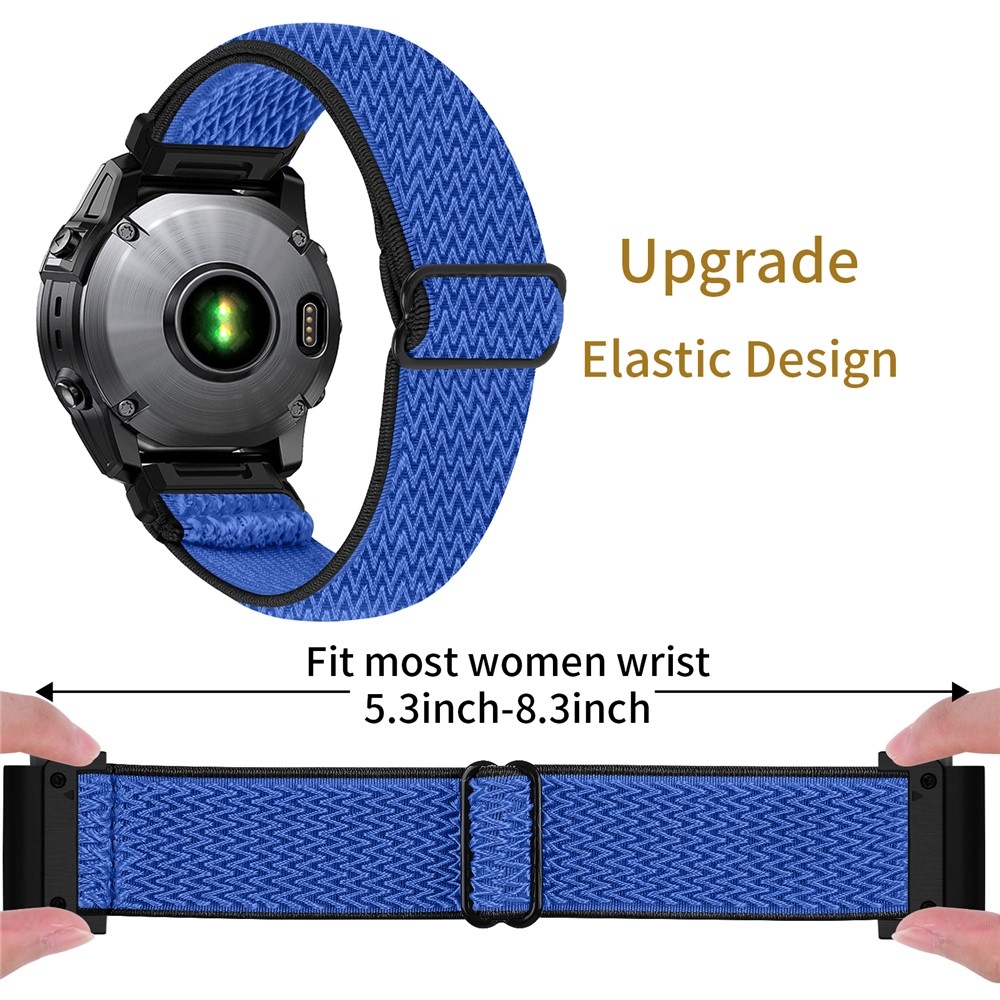 Connect nylonový elastický remienok na Garmin Fenix ​​8 Pro 51mm/Fenix ​​8 51mm - čierny/modrý