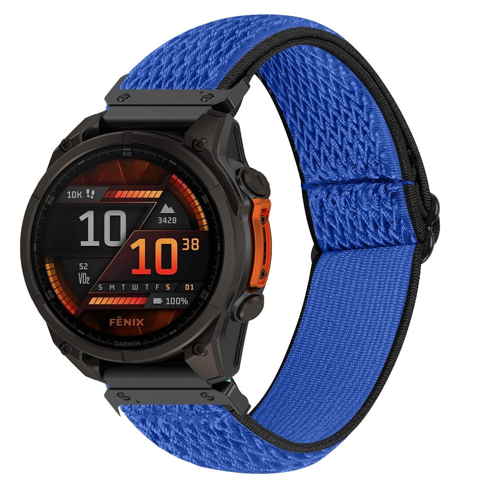 Connect nylonový elastický remienok na Garmin Fenix ​​8 Pro 51mm/Fenix ​​8 51mm - čierny/modrý