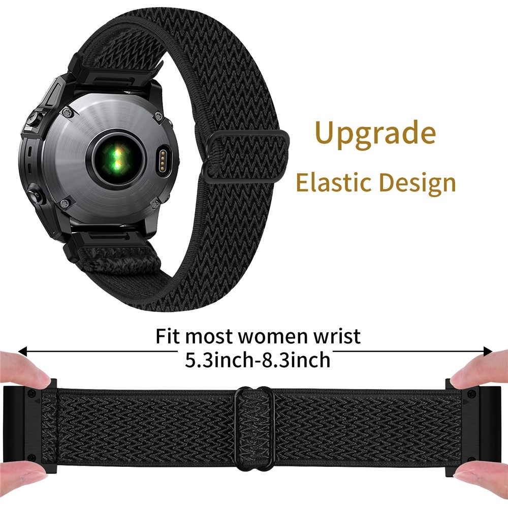 Connect nylonový elastický remienok na Garmin Fenix ​​8 Pro 51mm/Fenix ​​8 51mm - čierny