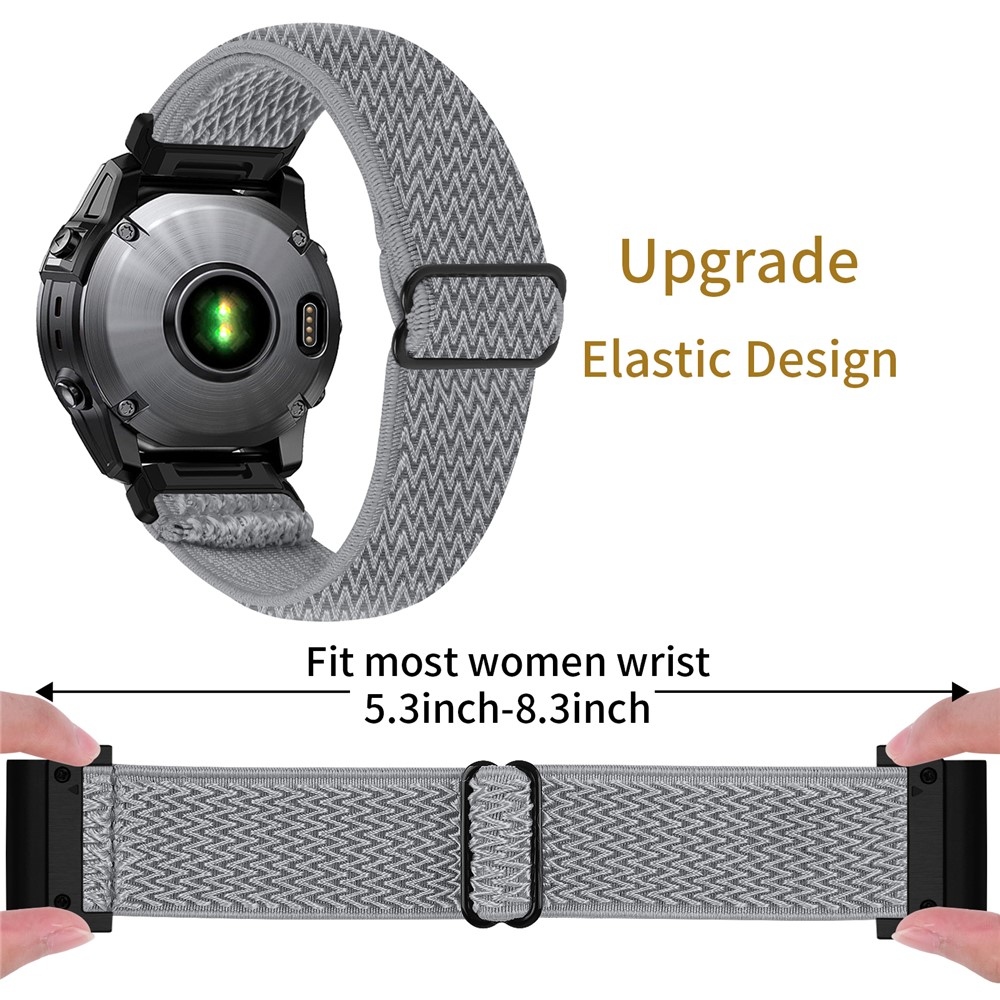 Connect nylonový elastický remienok na Garmin Fenix ​​8 Pro 51mm/Fenix ​​8 51mm - šedý