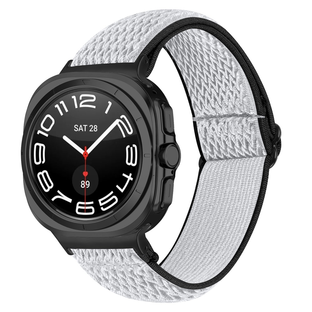 Connect nylonový elastický remienok na Samsung Galaxy Watch8 Classic 46mm/Watch8 44mm/40mm - čierny/biely