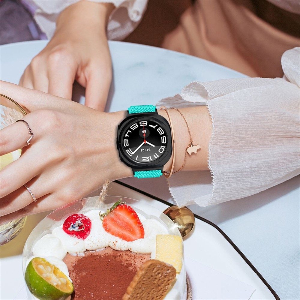 Connect nylonový elastický remienok na Samsung Galaxy Watch8 Classic 46mm/Watch8 44mm/40mm - modrozelený
