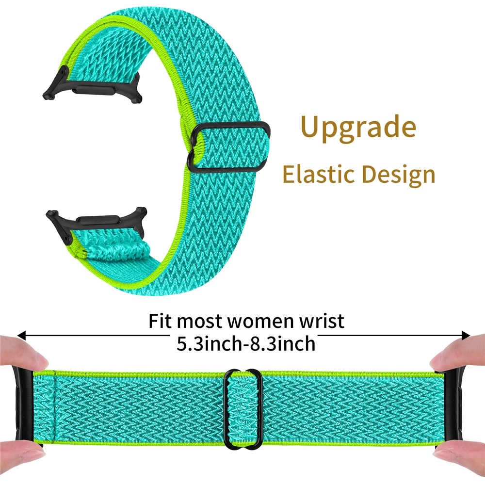 Connect nylonový elastický remienok na Samsung Galaxy Watch8 Classic 46mm/Watch8 44mm/40mm - žltý/modrozelený