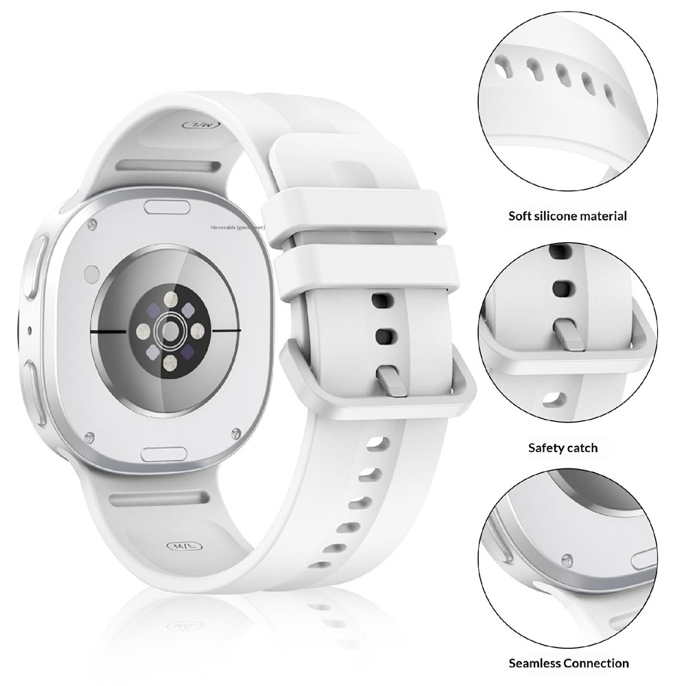 Corre silikónový remienok na Samsung Galaxy Watch9 40mm/44mm/Watch8 44mm/40mm - biely S
