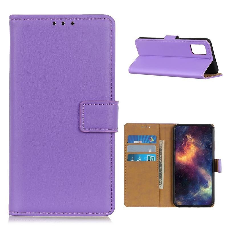 Cover PU kožené peněženkové puzdro na mobil Samsung Galaxy M51 - fialové