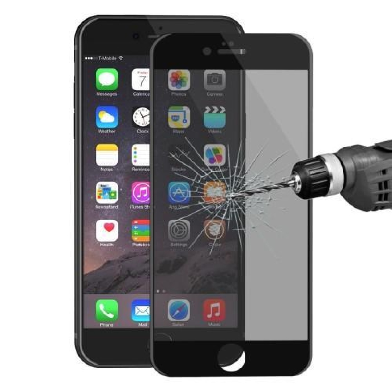 Cover rámované celoplošné tvrdené sklo na iPhone 6s Plus a 6 Plus - čierny lem